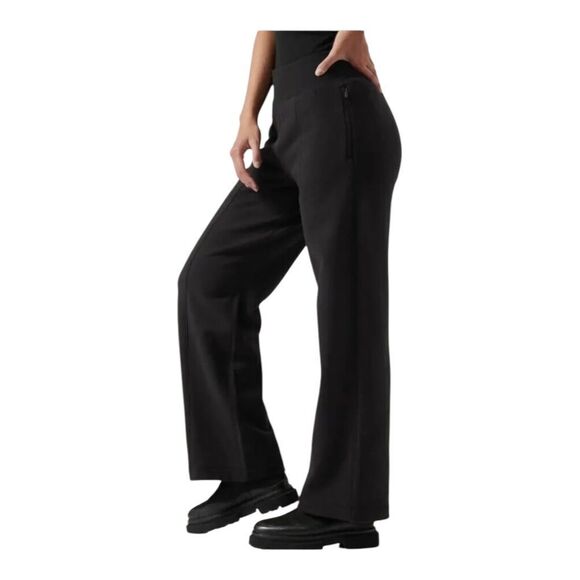 Athleta Black Plus Size Retroplush Straight Leg Pant Lounge 2X NWOT - Picture 2 of 9